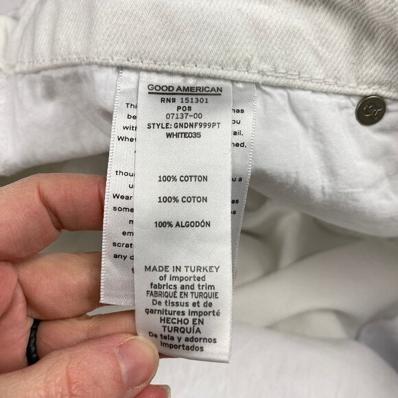 NWT Good American Jeans Women's Size 20 Good '90s Duster Natural Fray White - Picture 15 of 16